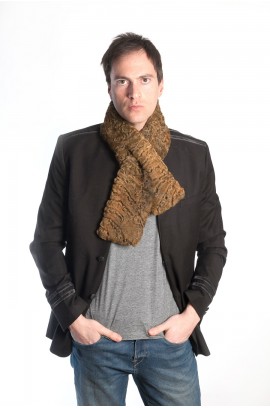 Golden karakul fur scarf - unisex